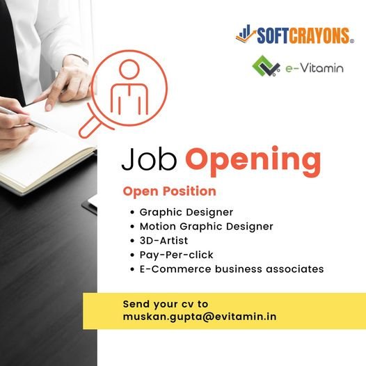 Job opening for Graphic Designer, 3D Artist, Pay-per-click and E-Commerce Business Associates