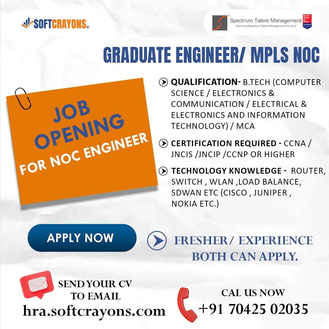 Job openings for Graduate Engineer / MPLS NOC