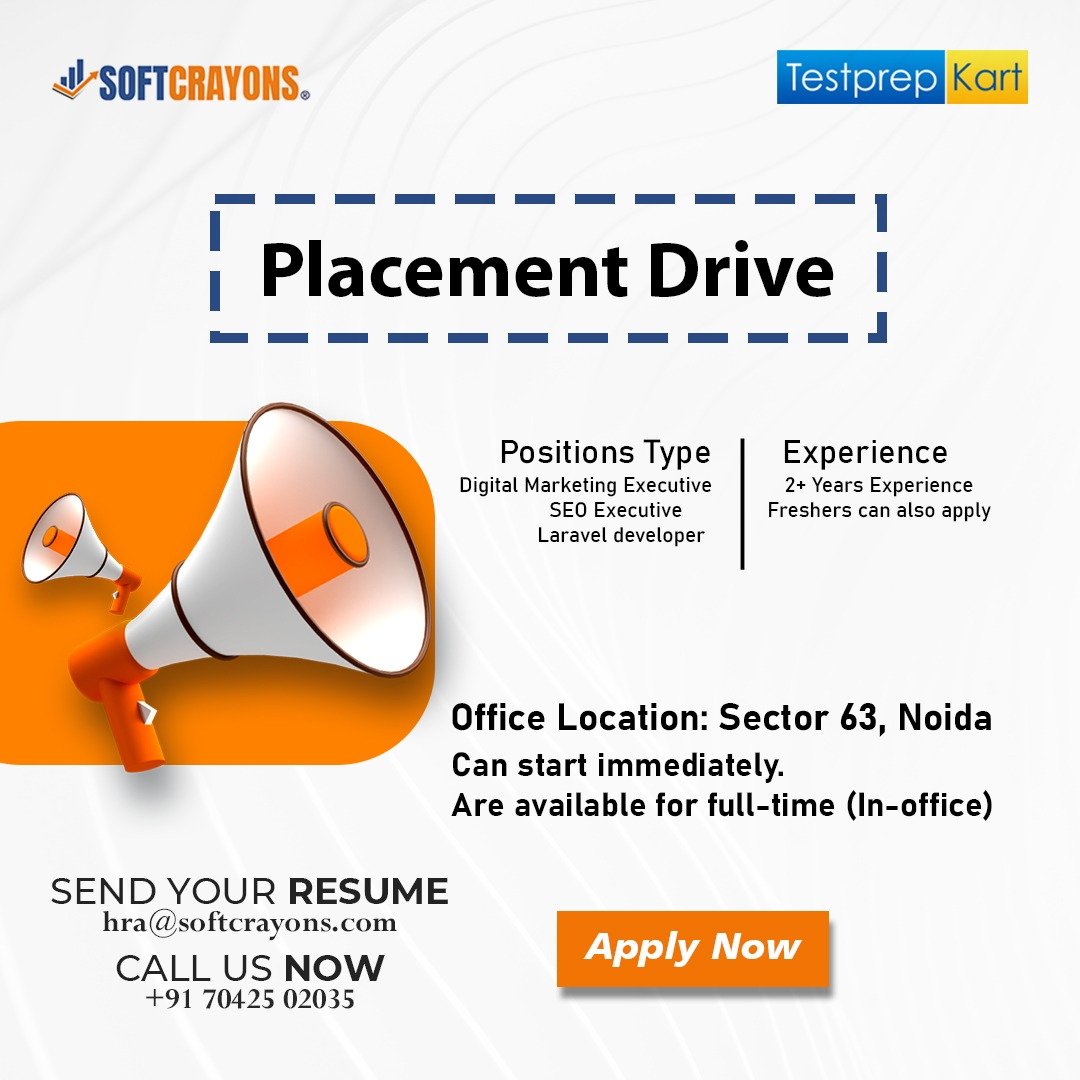 Placement Drive for Digital Marketing & Laravel Developer