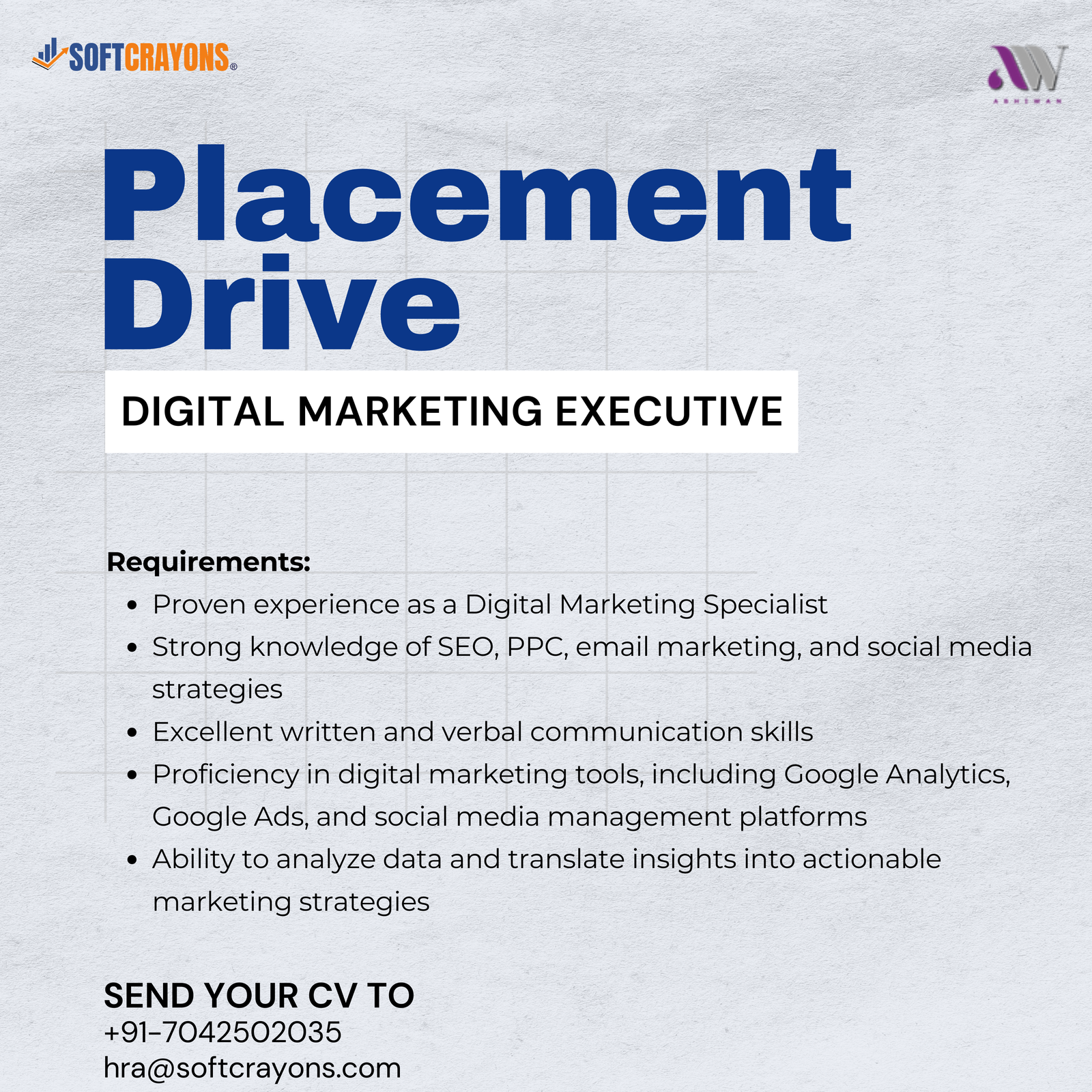 Placement Drive for Digital Marketing